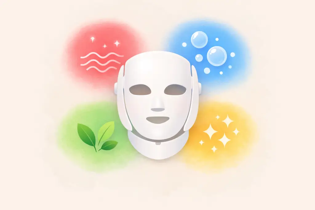 Couleurs masque LED visage et leurs bienfaits pour la peau