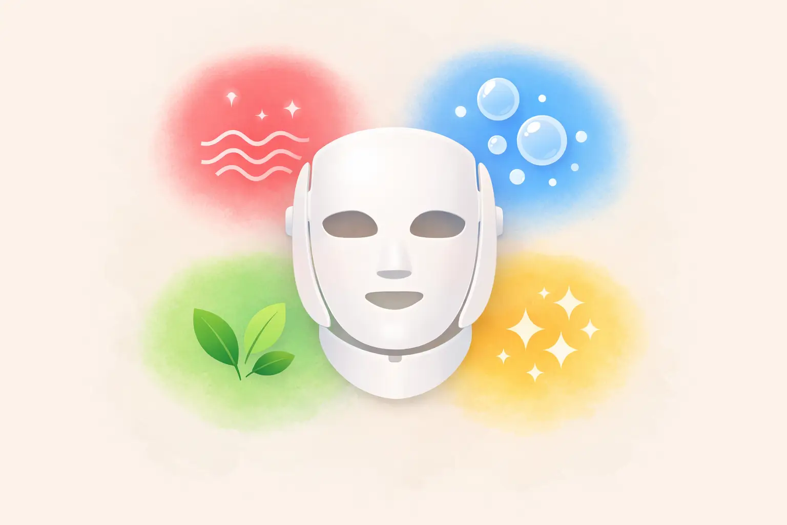 Couleurs masque LED visage et leurs bienfaits pour la peau